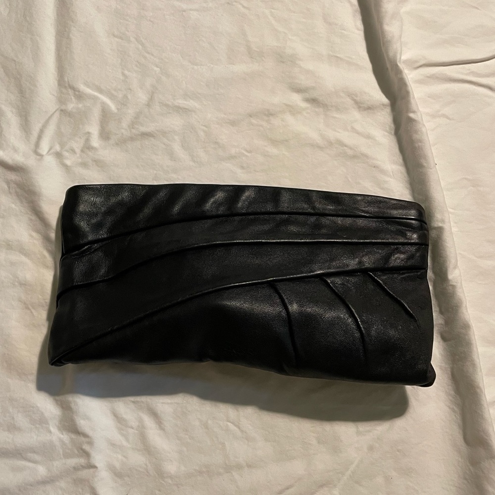 Black Leather Hugo Boss Clutch